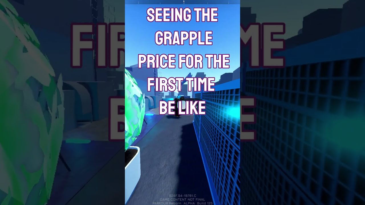 Seeing The New Grapple Price For First Time Parkour Reborn Roblox Shorts