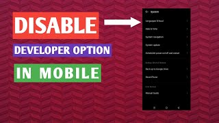 Disable Developer Option On All Infinix Mobile
