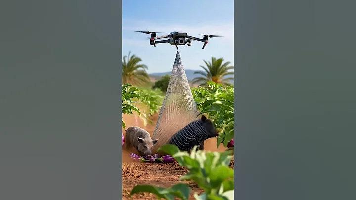 Farming Drone Catches Wild Boar Entering the Field