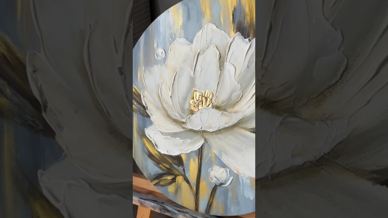 Как рисовать пион. Текстурная паста