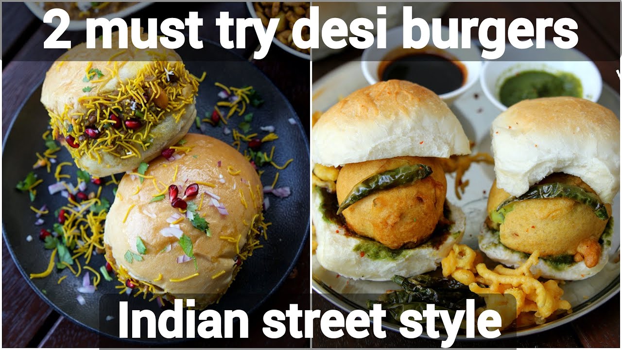 2 must try indian desi burgers | street style indian burgers | vada pav recipe and dabeli recipe | Hebbar | Hebbars Kitchen