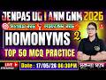 Homonyms MCQ Practice Part-2 | ANM GNM English Class 2026 | JENPAS UG 2026 Competitive Exams | CDA