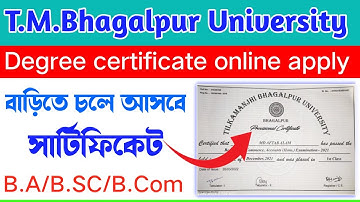 TMB University Degree certificate apply Online 2024 || TMBU Degree certificate apply Online