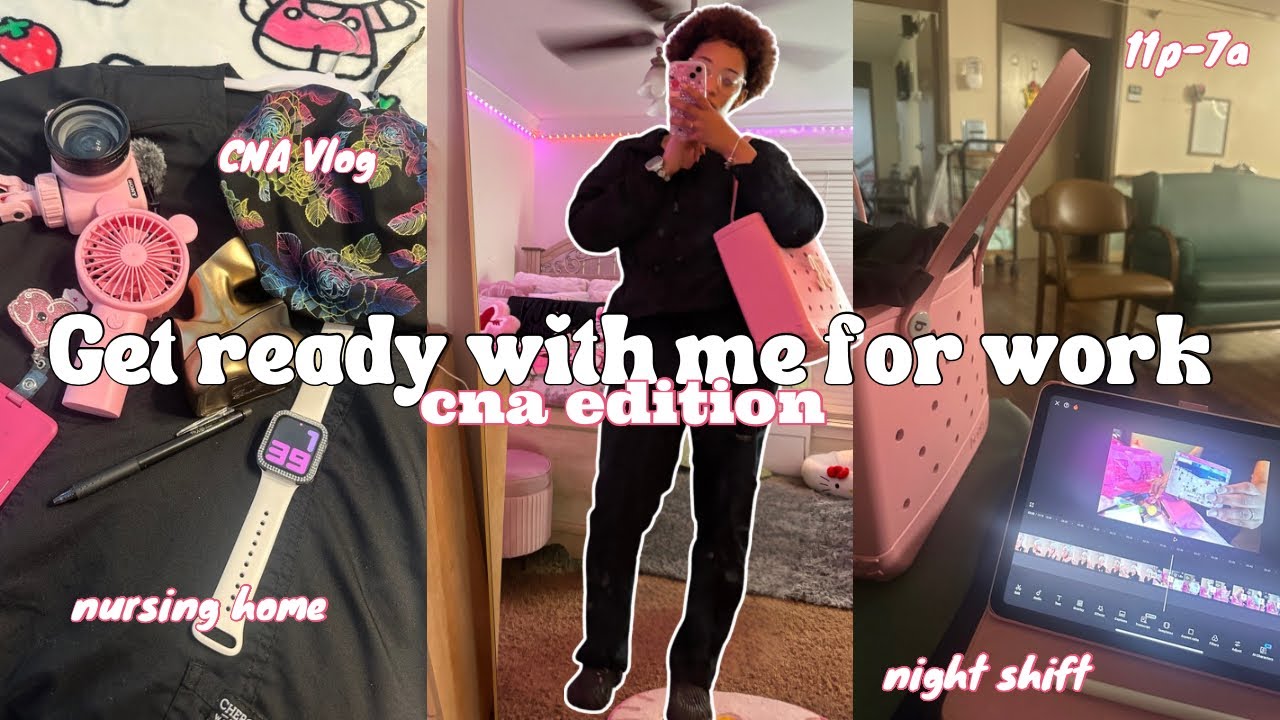 CNA WORK VLOG: get ready with me for work as a night shift CNA ♡
