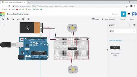Design and simulate the interfacing of two dc-motors with Arduino in tincerkad