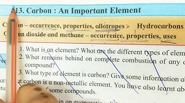 Carbon An Important Element Class 9 Science video 2