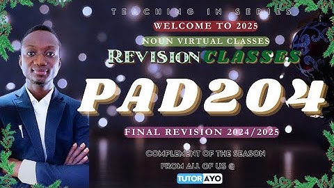 PAD204 FINAL E-EXAM REVISION 2024/25