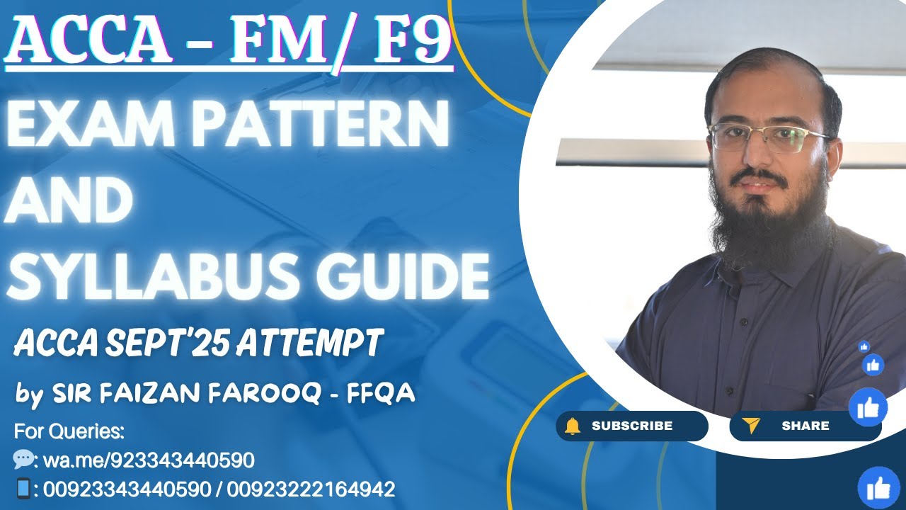 ACCA F9/FM | Exam Pattern & Syllabus Guide (Sept 2025 ATTEMPT)