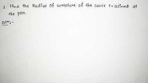 #2 Problem on radius of curvature in pedal curve for B.E/B.TECH DEGREE Students