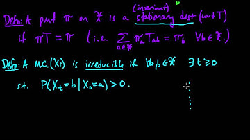 (ML 18.3) Stationary distributions, Irreducibility, and Aperiodicity