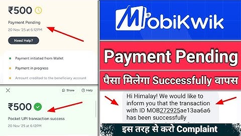 MobiKwik Payment Pending Problem//MobiKwik Pending Transaction//Payment Pending Kaise Vapas Le