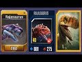 RAJASAURUS - Jurassic World The Game Vs Jurassic World Alive Vs Jurassic Park Builder