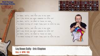 Video thumbnail of "🎸 Lay Down Sally - Eric Clapton Guitar Backing Track with chords and lyrics"