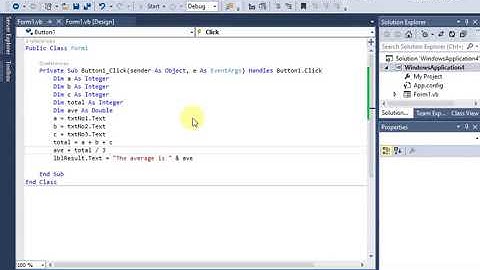 Program to find  the average of three numbers  in vb.net