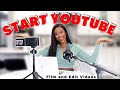 How to film and edit your first youtube  youtube starter kit 2023  equipments  resources