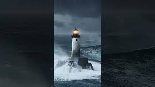 Monstrous Wave Meets an Unbreakable Lighthouse! #waves #lighthouse #ocean #pov #disaster