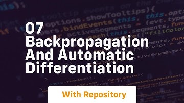 07 backpropagation and automatic differentiation