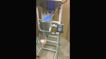 Industrial Materials Filling Machine, Logical Machines S-4 Weigh Filler, 1 lb Coarse Ground Glass