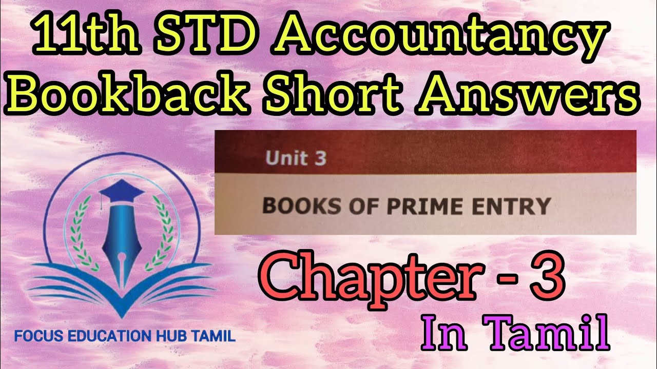 11th std Accountancy chapter 3 Bookback Short Answers in Tamil 