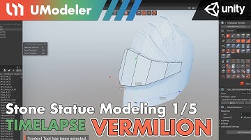 3D Modeling in Unity - Timelapse of Modeling a Stone Statue 1/5 in Vermilion with UModeler