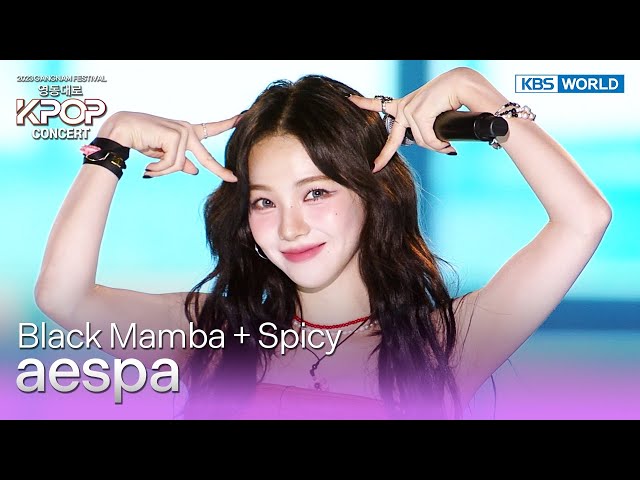 (ENG SUB) Black Mamba + Spicy - aespa [영동대로 K-POP Concert] | KBS WORLD TV class=