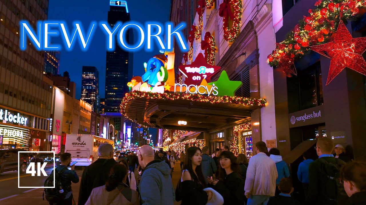 New York, Amerika Serikat | Jelajah Kota Malam 4K | 20 Nov 2024