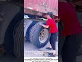 Female Truck Driver Checks a Wheel – Safety First on the Road 🚛🔩