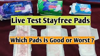 Live Test Stayfree Different Pad कौन सा सबसे घटिया Worst & Best Pads Dryness Test🤔 Best Sanitary Pad screenshot 5