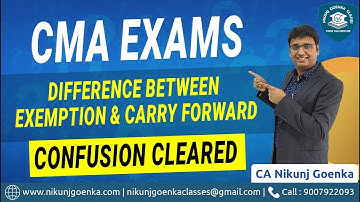 CMA Exams | Difference between claiming Exemption and carry forward of Marks | Confusion Cleared