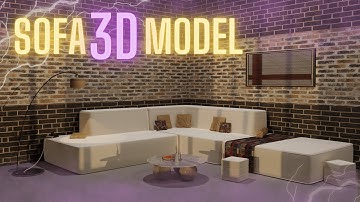 L Cream Sofa Set 3d model #blender  #3d #blender3d  #sofa  #home