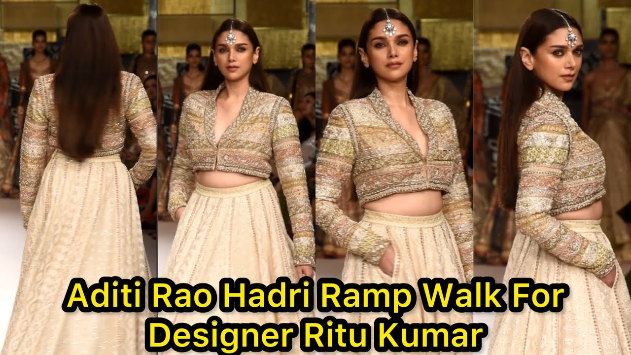 Beautiful Actress Aditi Rao Hydari Ramp Walk for Designer Ritu Kumar at ...