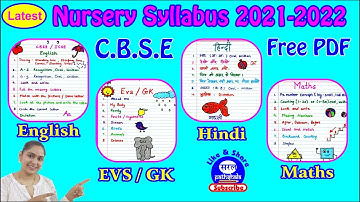 Nursery Syllabus 2021-22 I Latest Nursery syllabus I Pre KG syllabus I Nursery Class I CBSE I