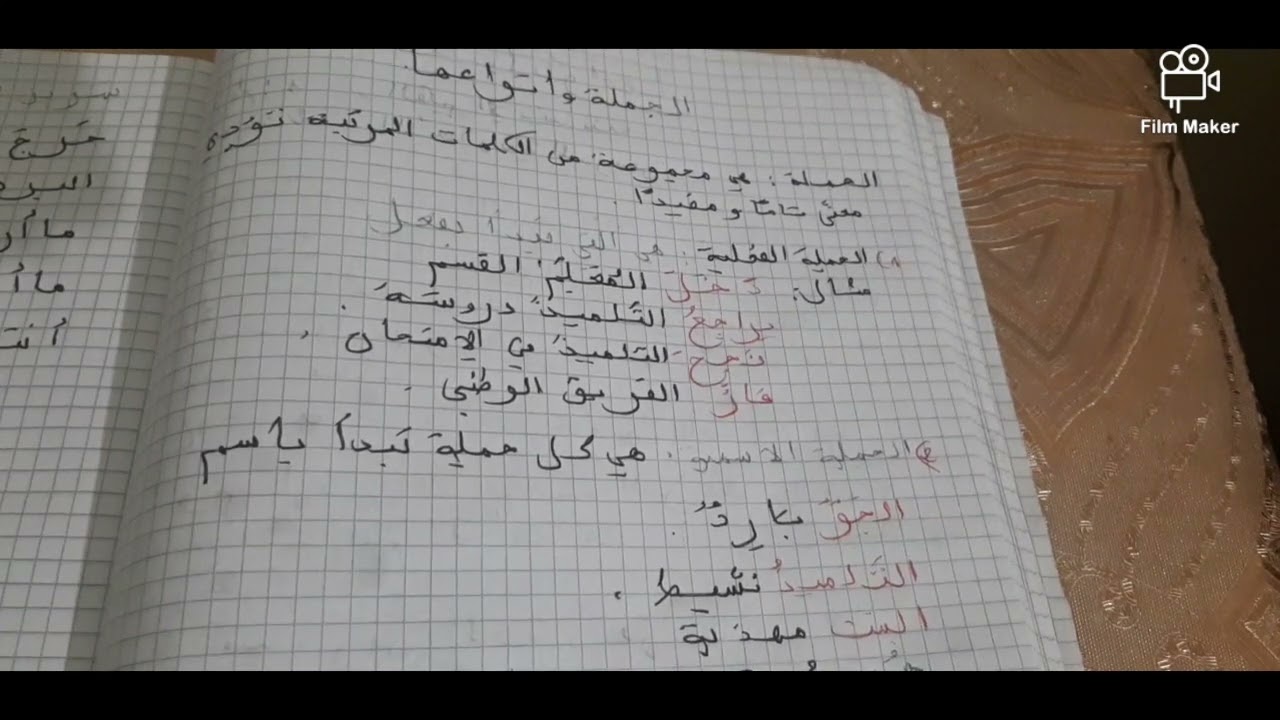 الجملة وأنواعها+تمرين مرفق بالحل