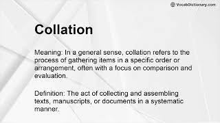 Collation Meaning