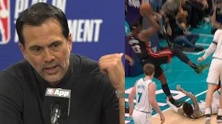 Erik Spoelstra Says Lamelo Shouldve Been Ejected For Tripping Bam Adebayo