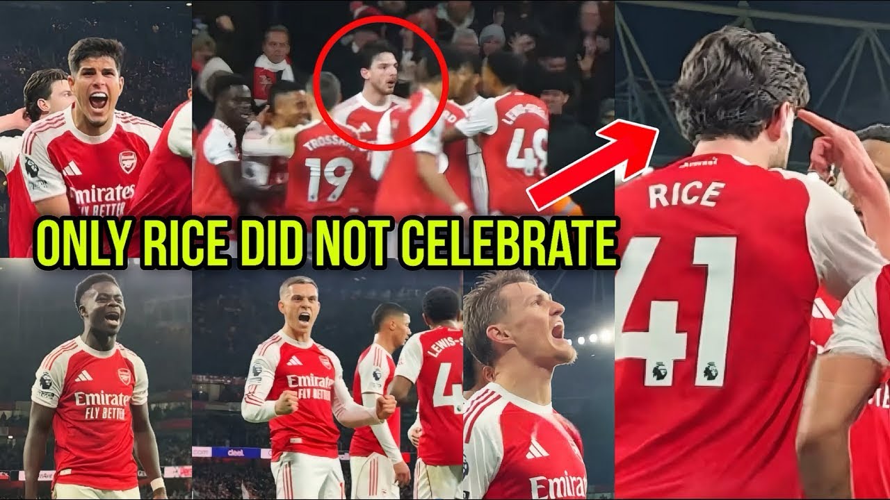 DECLAN RICE REACTION SAYS IT ALL! ONLY ARSENAL STAR NOT CELEBRATING ...