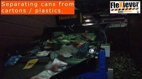 FleXiever Mini Screener: screening household waste (PMD afval / déchets ménagers)