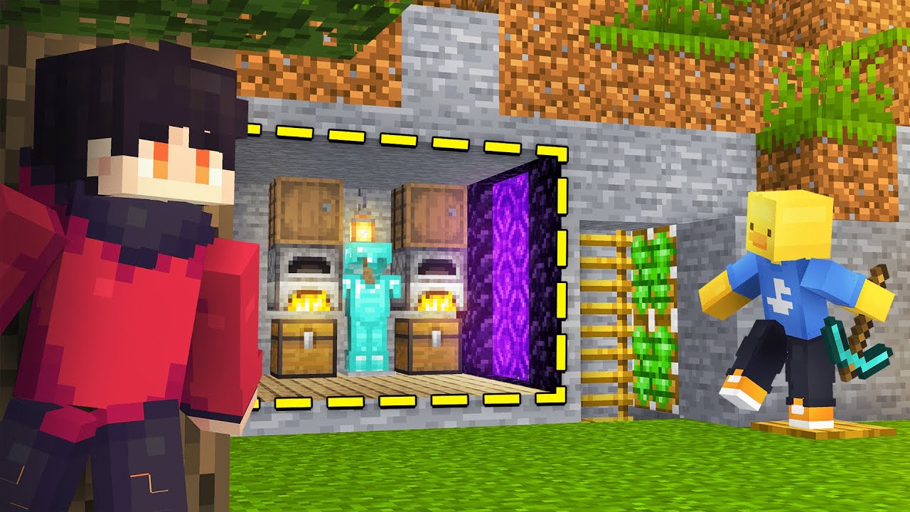 I Spent 100 HOURS Hiding in a Secret Minecraft Base..