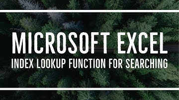 MS Excel - Index Lookup Function for Searching
