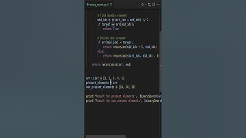 Recursive binary search in Python