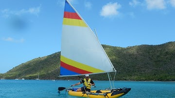 Sail Kit on the Conquest Vista Inflatable Kayak Glass Bottom Boat