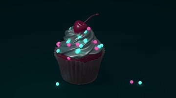 3D Cherry Cupcake Wonderland in Blender