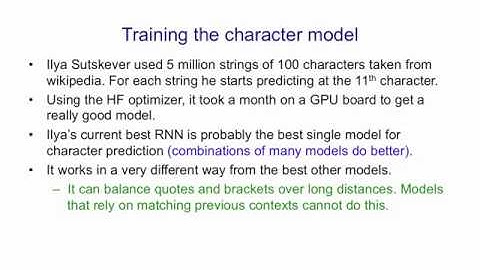 Lecture 8C : Learning to predict the next character using HF