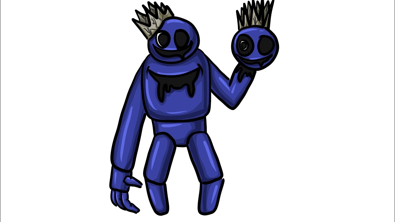 How To Draw Blue (Smiling) from Roblox Rainbow Friends