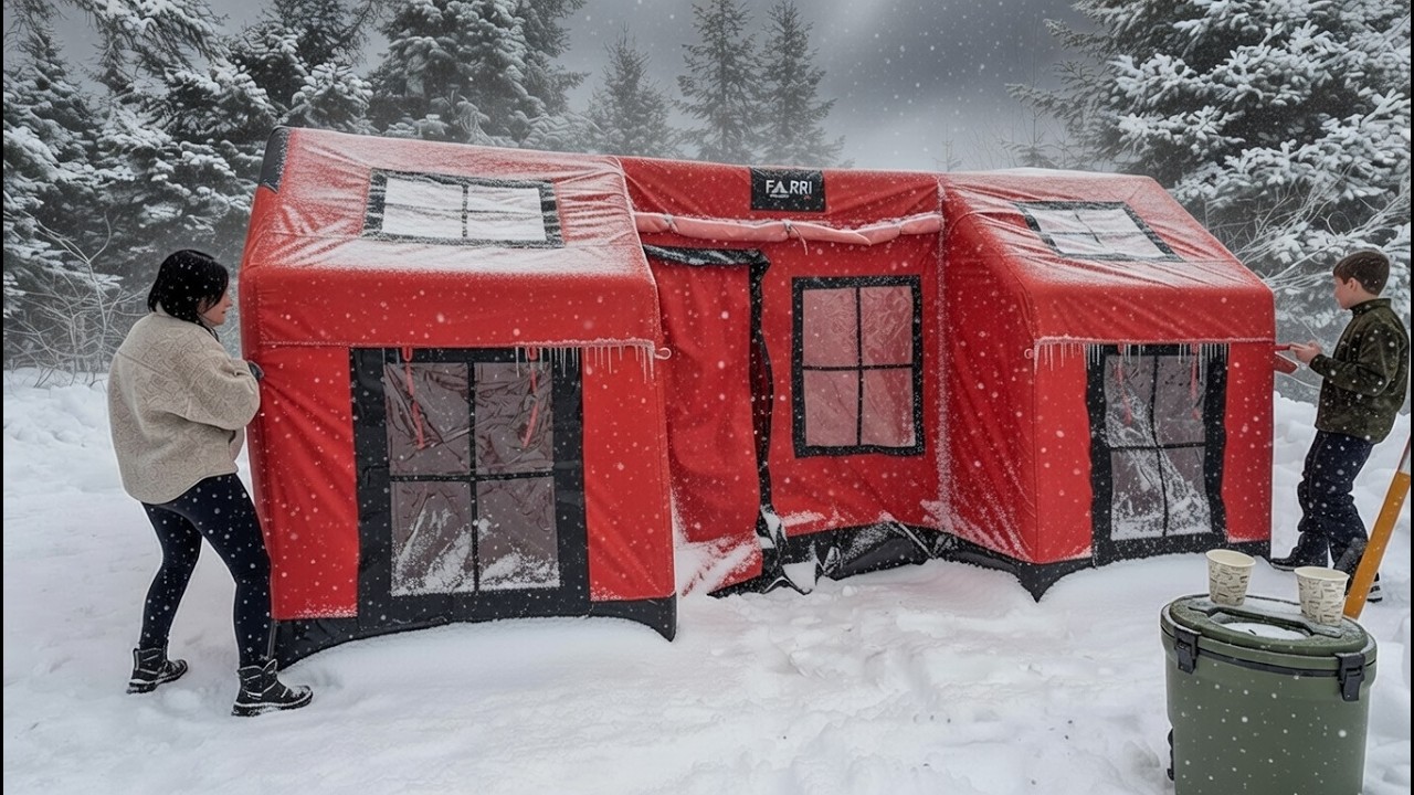 НАШ САМЫЙ ТРУДНЫЙ КЕМПИНГ! ❄️ 3 дня в глубоком снегу с нашей новой гигантской палаткой