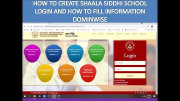 HOW TO CREATE SHAALA SIDDHI SCHOOL LOGIN AND HOW TO FILL INFORMATION DOMINWISE in english language