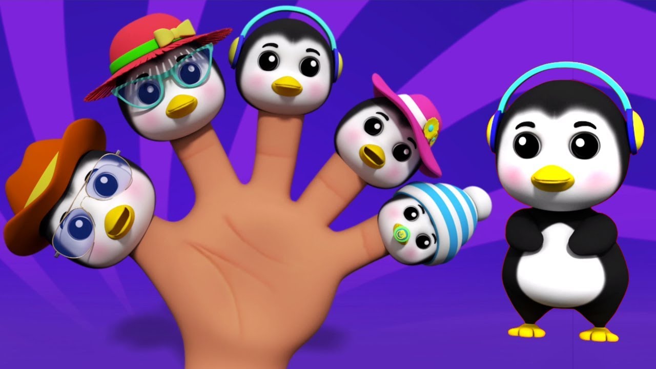 pinguim dedo família | Rimas de berçário | Penguin Finger Family