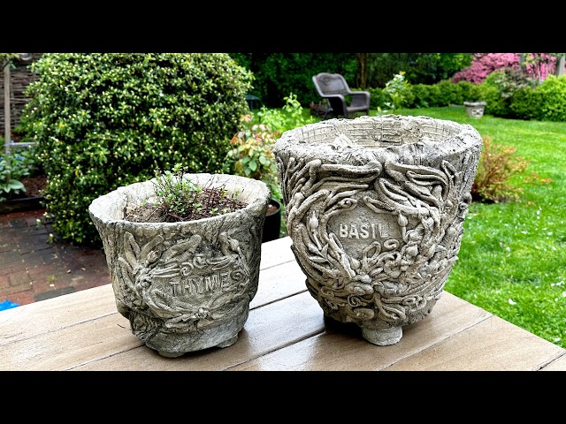 DIY cement garden art || Making decorative planters at home - YouTube
