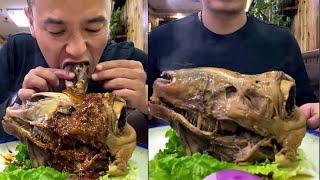 ASMR Sheep Head Eating Show   Mukbang Eating Goat Head Mouth Watering With Delicious Sound #20