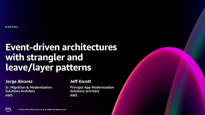 AWS re:Invent 2024 - Event-driven architectures with strangler and leave/layer patterns (MAM304)